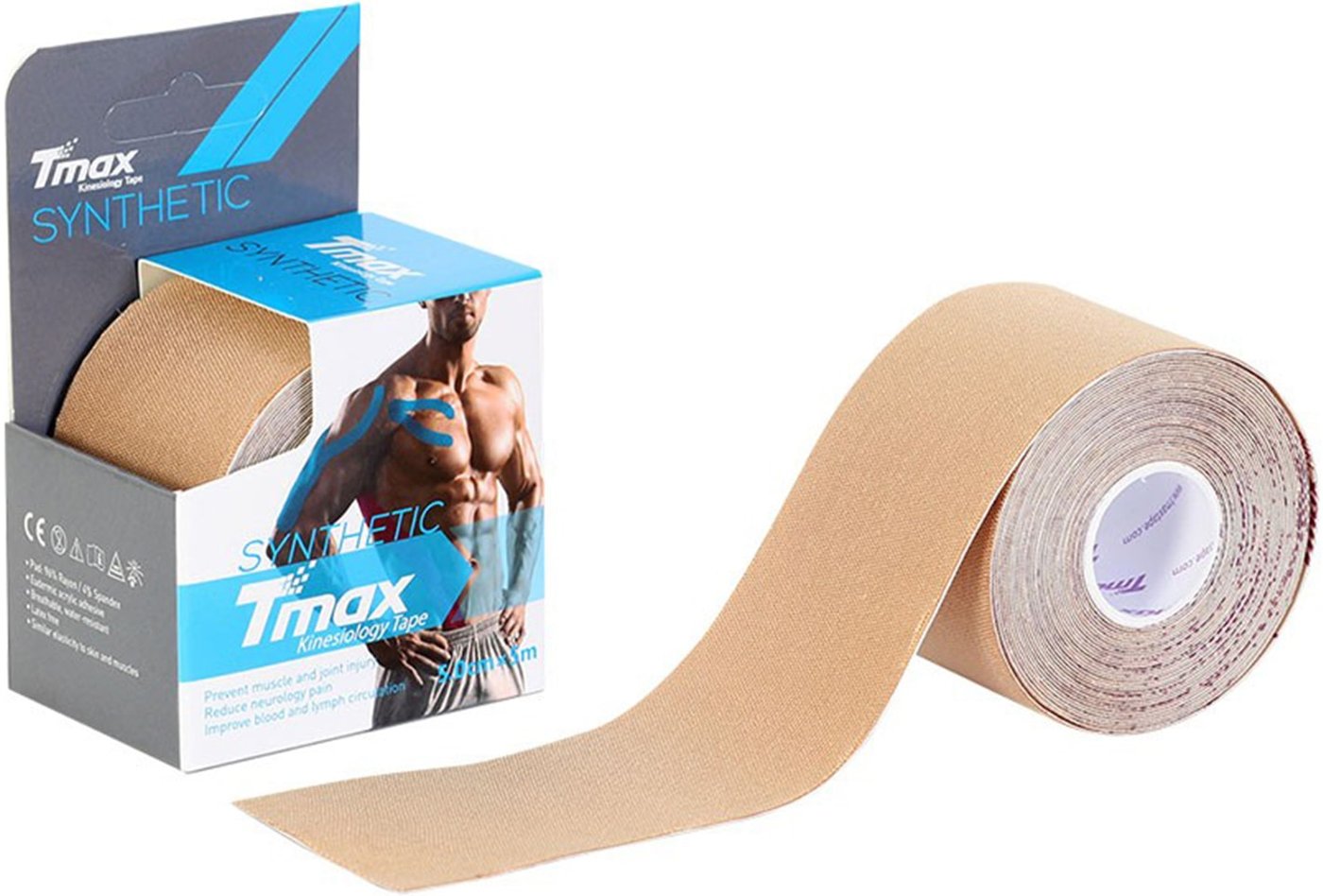 

Тейп Tmax Synthetic 5 см х 5 м (телесный)