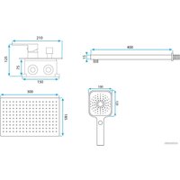 Душевая система  Rea Moby Gold + Box REA-P2405