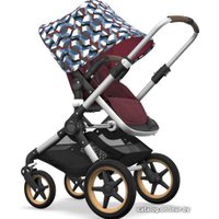 Универсальная коляска Bugaboo Fox 2018 (2 в 1, alu/red melange/waves/dark brown/wood)