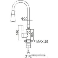 Смеситель Ledeme L4199-1 (хром/красный)