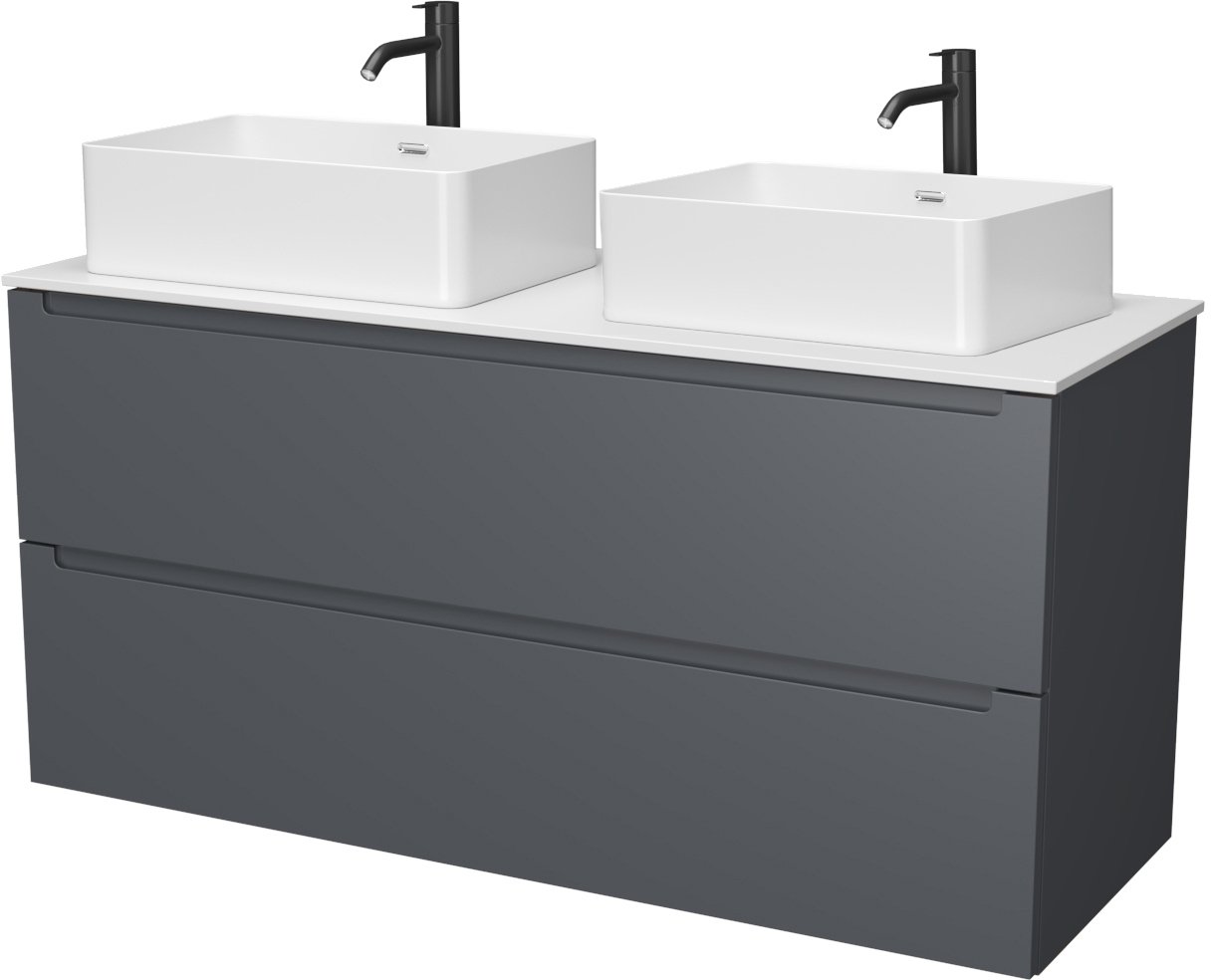

ЗОВ Тумба под умывальник Дион 120 D120LHO0M7015МKV5-KP13W (графит матовый)