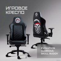 Игровое (геймерское) кресло Evolution Glorious Skull Buddy (черный)