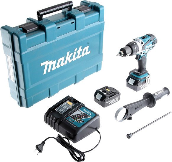 

Ударная дрель-шуруповерт Makita DHP458RFE (с 2-мя АКБ, кейс)