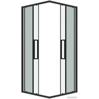 Душевой уголок Grossman Cosmo 80x80x195 300.K33.02.8080.21.00 (черный матовый/прозрачное стекло)