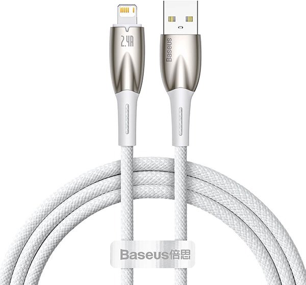 

Кабель Baseus Glimmer Series Fast Charging Data Cable USB Type-A - Lightning 2.4A CADH000202 (1 м, белый)