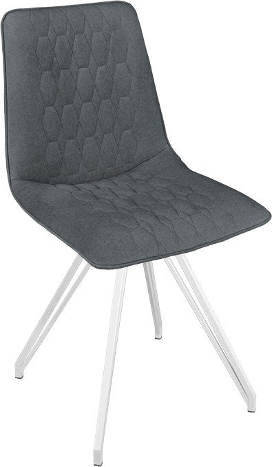 

Стул Трия Хьюго К4 (белый матовый/микровелюр Jercy Graphite)