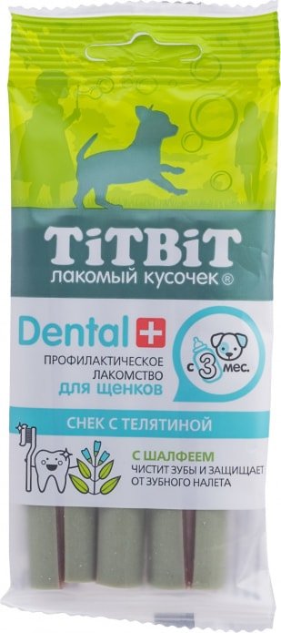 

Лакомство для собак TiTBiT Dental+ Снек с телятиной и шалфеем 30 г