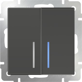 Выключатель Werkel WL07-SW-2G-LED (серо-коричневый)