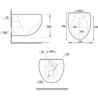 Унитаз подвесной Roxen Egg в комплекте с инсталляцией StounFix Dual Fresh 6 в 1 964170 (кнопка: белый глянец)