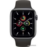 Умные часы Apple Watch SE 44 мм (алюминий серый космос/черный спортивный)