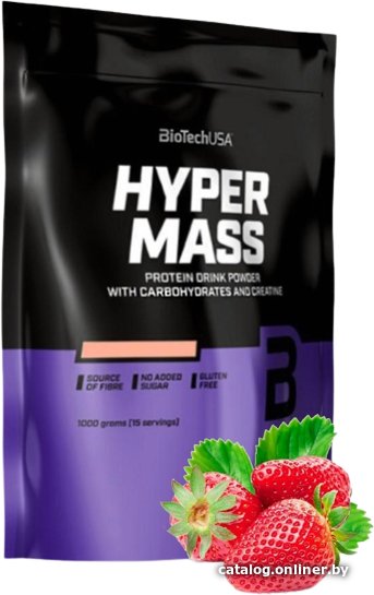 Протеин комплексный BioTech USA Hyper Mass (клубника, 1 кг)