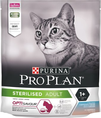 Сухой корм для кошек Pro Plan Sterilised Adult OptiSavour с треской и форелью 400 г