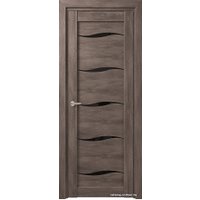Межкомнатная дверь Юркас Deform D1 ДО 80x200 (дуб шале графит/lacobel черный лак)