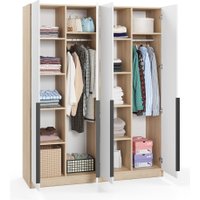 Шкаф распашной Soma Lord Black 160x200 (дуб сонома/белый)