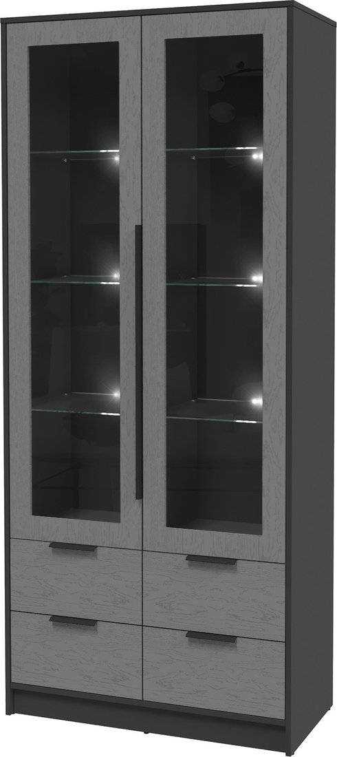 

Шкаф-витрина Интерлиния Концепт КТ-ШВ2 с подсветкой Глосс (антрацит/дуб серый)
