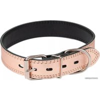 Ошейник Дарэленд простроченный 2х-слойный 35 мм 41-51 см (розовое золото)