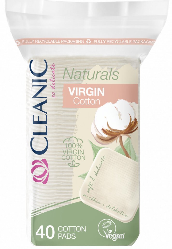 

Ватные диски Cleanic Naturals Virgin Cotton квадратные (40 шт)