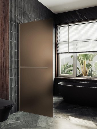 Душевая стенка MaybahGlass 89x195 MGD-734-2ш (бронзовое матовое стекло/бронза)