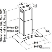 Кухонная вытяжка CATA C Glass H 900 (02008201)