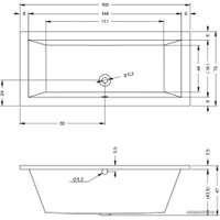 Ванна Riho Lusso 160x70 BA57 (без ножек)