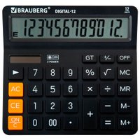 Калькулятор BRAUBERG Digital-12 272968 (черный)