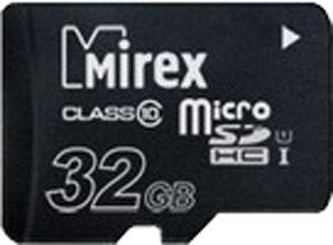 

Карта памяти Mirex microSDHC UHS-I (Class 10) 32GB [13612-MCSUHS32]