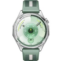 Умные часы Huawei Watch GT 6 46 мм (серебристый, с зеленым плетеным ремешком, международная версия)