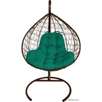 Подвесное кресло M-Group XL 11120204 (коричневый ротанг/зеленая подушка)