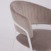 Стул с подлокотниками Алвест AV 433 (светло-коричневый бархат H-61/белый)