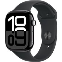 Умные часы Apple Watch Series 10 46 мм (алюминиевый корпус, черный/черный, спортивный силиконовый ремешок S/M)