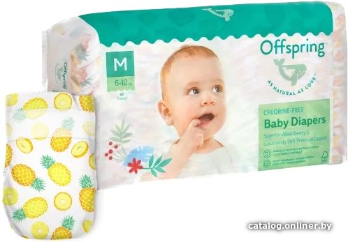 Подгузники Offspring M 6-10 кг Ананасы (42 шт)