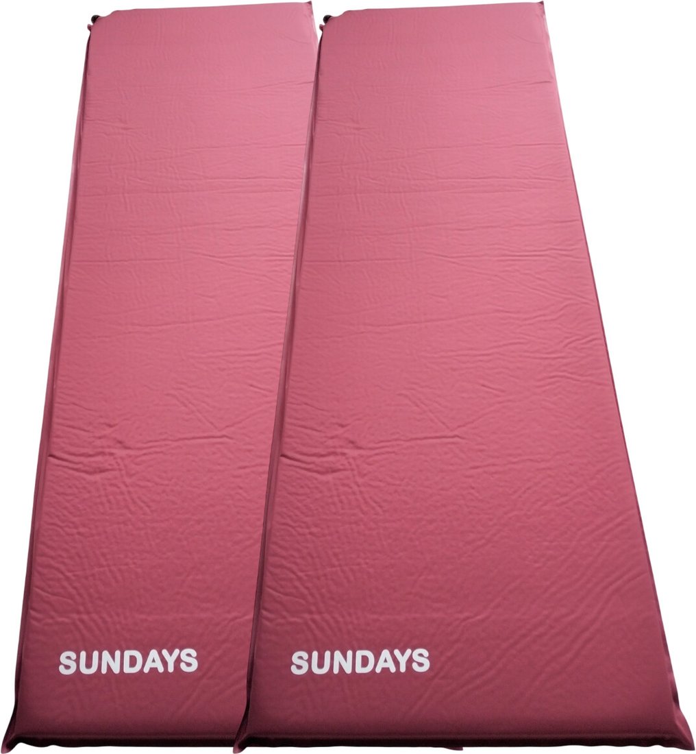

Самонадувающийся коврик Sundays ZC-SIM001-1 (5 см, 2 шт, бордовый)