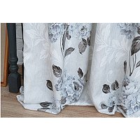 Комплект штор Delfa СШД-050 Flowers/21 (160x270, серые цветы)