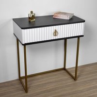 Туалетный столик без зеркала Shtabe Royal 5115 эко (металл бруклин/золото/р.золото)