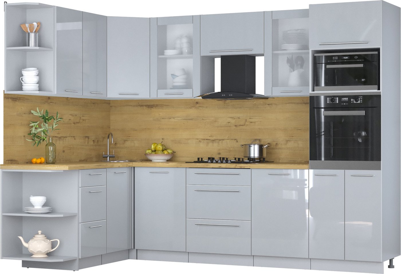 

Готовая кухня Интерлиния Мила Пластик 1.68x2.8 LV (туманный глянец/туманный глянец/дуб бунратти)