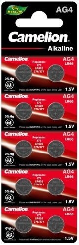 Батарейка Camelion AG4-BP10 Mercury Free 12812