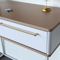 Туалетный столик без зеркала Shtabe Royal 5211 эко (макиато/белый/р.золото)