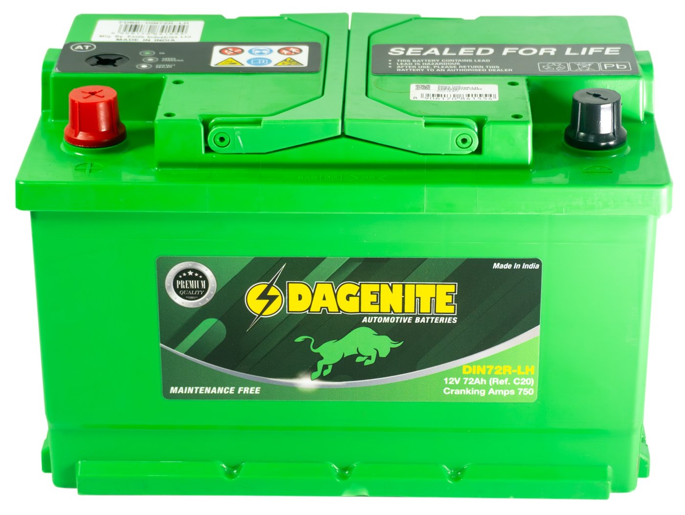 

Автомобильный аккумулятор DAGENITE L+ низкий (72 А·ч)