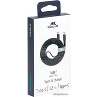 Кабель Rivacase Type-C Type-C PS6005 BK12 (1.2 м, черный)