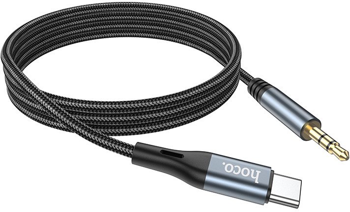 

Кабель Hoco DUP03 USB Type-C - 3.5 Jack (1 м, металлик)