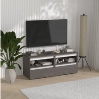 Тумба Кортекс-мебель Бари ТВ 120 2ш-2 (береза/береза/белый)