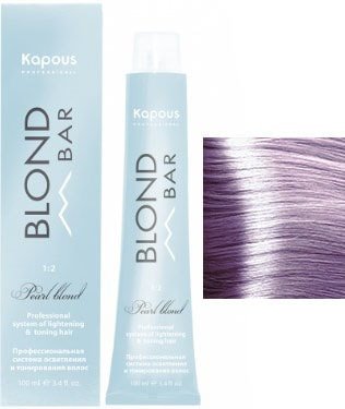 

Крем-краска для волос Kapous Professional Blond Bar с экстрактом жемчуга BB 022 пудровый сапфир