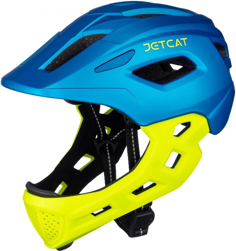 Cпортивный шлем JetCat FullFace Start (S, синий/зеленый)