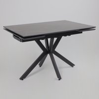 Кухонный стол Lepremo AV 2111 МДФ+керамика раздвижной 1200-1800x800 (черный матовый Shakespeare/черный)
