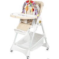 Высокий стульчик ForKiddy Podium Toys 0+ (два чехла +х/б вкладыш, кремовый, дуга зайка)