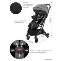Коляска прогулочная «книга» Indigo Onyx (серый)