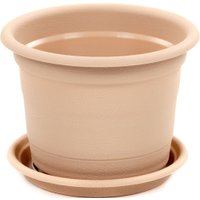 Кашпо Полесье Ксения №4 с поддонником 07381 (1.25 л, молочно-кофейный)