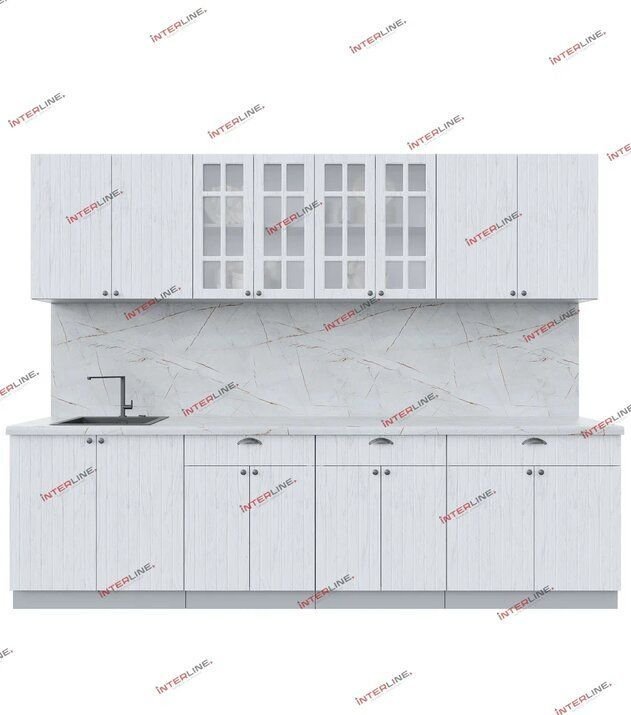 

Готовая кухня Интерлиния Берес 2.8А (дуб полярный/серый каспий)