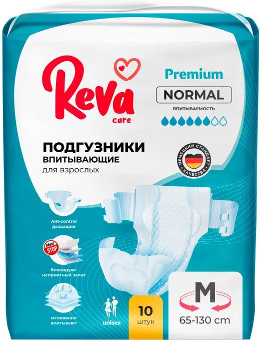 

Подгузники для взрослых Reva Care Normal M (10 шт)