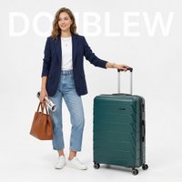 Чемодан-спиннер DoubleW Zuna с расширением (L, темно-зеленый)